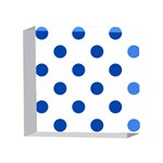 Polka Dots - Cobalt Blue on White 4 x 4  Acrylic Photo Block