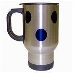 Polka Dots - Cobalt Blue on White Travel Mug (Silver Gray)