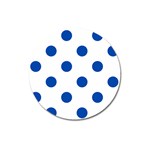 Polka Dots - Cobalt Blue on White Magnet 3  (Round)