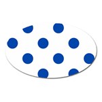 Polka Dots - Cobalt Blue on White Magnet (Oval)