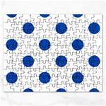 Polka Dots - Cobalt Blue on White Jigsaw Puzzle (Rectangular)
