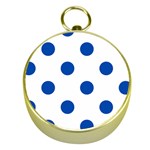 Polka Dots - Cobalt Blue on White Gold Compass