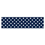 Polka Dots - White on Oxford Blue Satin Scarf (Oblong)