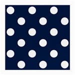 Polka Dots - White on Oxford Blue Medium Glasses Cloth