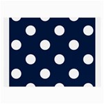 Polka Dots - White on Oxford Blue Large Glasses Cloth (2 Sides)