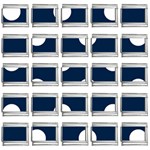Polka Dots - White on Oxford Blue 9mm Italian Charm (25 pack)