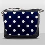 Polka Dots - White on Oxford Blue Messenger Bag