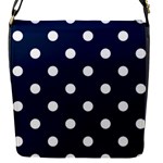 Polka Dots - White on Oxford Blue Flap Closure Messenger Bag (S)
