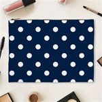 Polka Dots - White on Oxford Blue Cosmetic Bag (XL)
