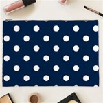 Polka Dots - White on Oxford Blue Cosmetic Bag (XXL)