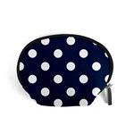 Polka Dots - White on Oxford Blue Accessory Pouch (Small)