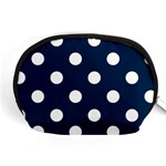 Polka Dots - White on Oxford Blue Accessory Pouch (Medium)