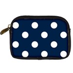 Polka Dots - White on Oxford Blue Digital Camera Leather Case