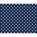 Polka Dots - White on Oxford Blue Collage 11  x 14 