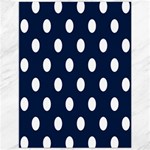 Polka Dots - White on Oxford Blue Canvas 12  x 16 