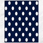 Polka Dots - White on Oxford Blue Canvas 16  x 20 