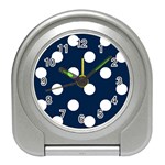 Polka Dots - White on Oxford Blue Desk Alarm Clock