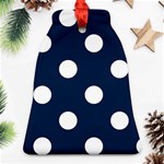 Polka Dots - White on Oxford Blue Bell Ornament (Two Sides)