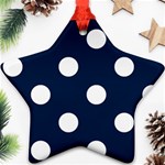 Polka Dots - White on Oxford Blue Ornament (Star)