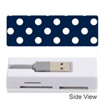 Polka Dots - White on Oxford Blue Memory Card Reader (Stick)