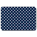 Polka Dots - White on Oxford Blue Large Doormat