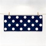 Polka Dots - White on Oxford Blue Hand Towel