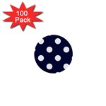 Polka Dots - White on Oxford Blue 1  Mini Button (100 pack)