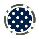 Polka Dots - White on Oxford Blue Poker Chip Card Guard (10 pack)