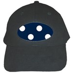 Polka Dots - White on Oxford Blue Black Cap