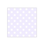 Polka Dots - White on Pastel Violet Satin Bandana Scarf