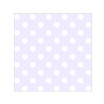 Polka Dots - White on Pastel Violet Small Satin Scarf  (Square)