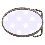 Polka Dots - White on Pastel Violet Belt Buckle