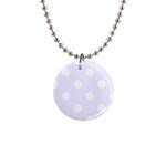 Polka Dots - White on Pastel Violet 1  Button Necklace