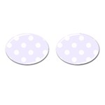 Polka Dots - White on Pastel Violet Cufflinks (Oval)
