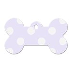 Polka Dots - White on Pastel Violet Dog Tag Bone (Two Sides)