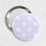 Polka Dots - White on Pastel Violet 2.25  Handbag Mirror