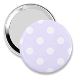 Polka Dots - White on Pastel Violet 3  Handbag Mirror