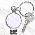 Polka Dots - White on Pastel Violet Nail Clippers Key Chain