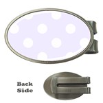 Polka Dots - White on Pastel Violet Money Clip (Oval)
