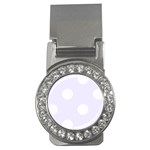 Polka Dots - White on Pastel Violet Money Clip (CZ)