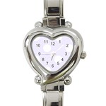 Polka Dots - White on Pastel Violet Heart Italian Charm Watch