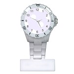 Polka Dots - White on Pastel Violet Nurses Watch