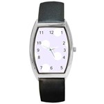 Polka Dots - White on Pastel Violet Barrel Style Metal Watch