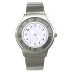Polka Dots - White on Pastel Violet Stainless Steel Watch