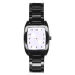 Polka Dots - White on Pastel Violet Stainless Steel Barrel Watch