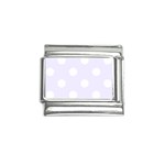 Polka Dots - White on Pastel Violet Italian Charm (9mm)