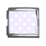 Polka Dots - White on Pastel Violet Mega Link Italian Charm (18mm)
