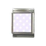 Polka Dots - White on Pastel Violet Italian Charm (13mm)