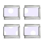 Polka Dots - White on Pastel Violet 9mm Italian Charm (4 pack)