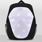 Polka Dots - White on Pastel Violet Backpack Bag